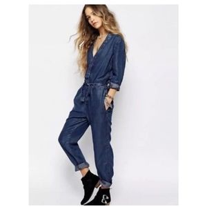 Free People wrap denim jumpsuit , 6